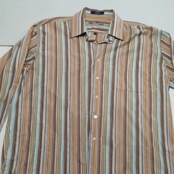Alan Flusser Multicolor Striped Button Down Shirt - Picture 1 of 8